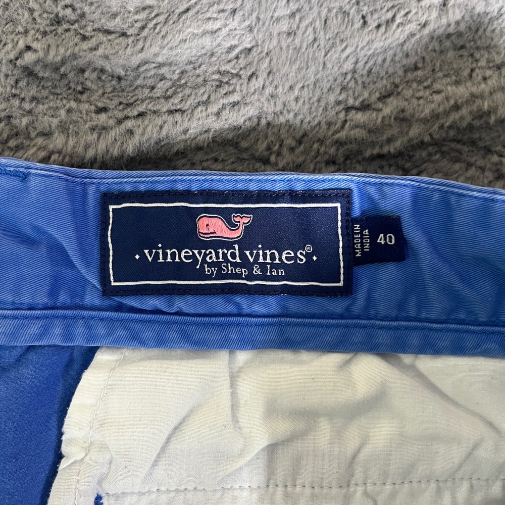 Vineyard Vines Mens Size 40 Blue Cotton Stretch Flat Front Chino Shorts AP964 - Picture 3 of 8
